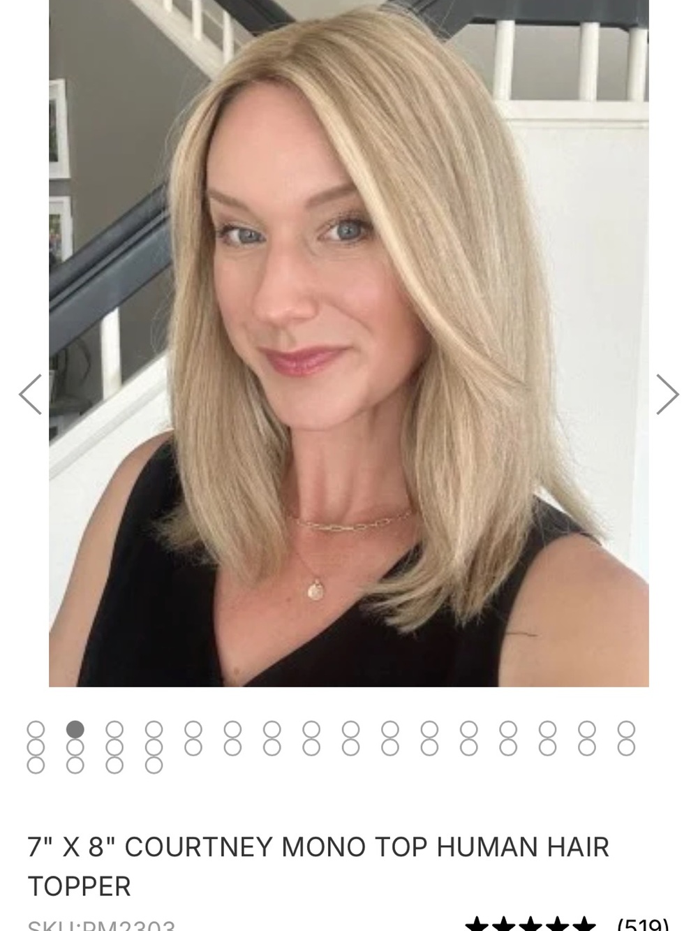 7" x 8" Human Hair Topper - Blonde Blend